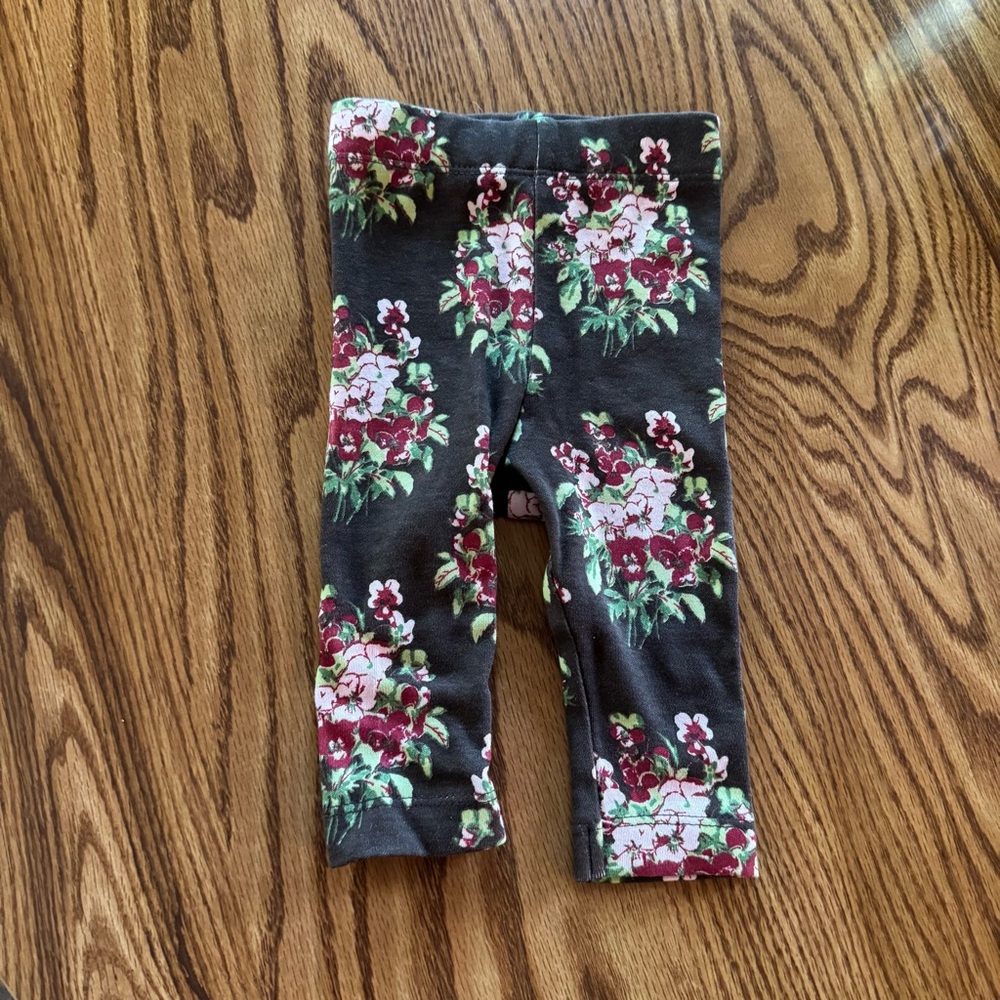 Kate Quinn Pink Pansey Classic Organic Cotton Leggings